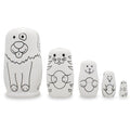 5 Unpainted Wooden Nesting Dolls Matryoshka 4.75 Inches G571