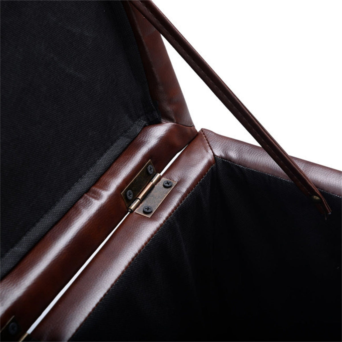 Brown Ottoman Pouffe Storage Box Footstool 16 Inch S6718