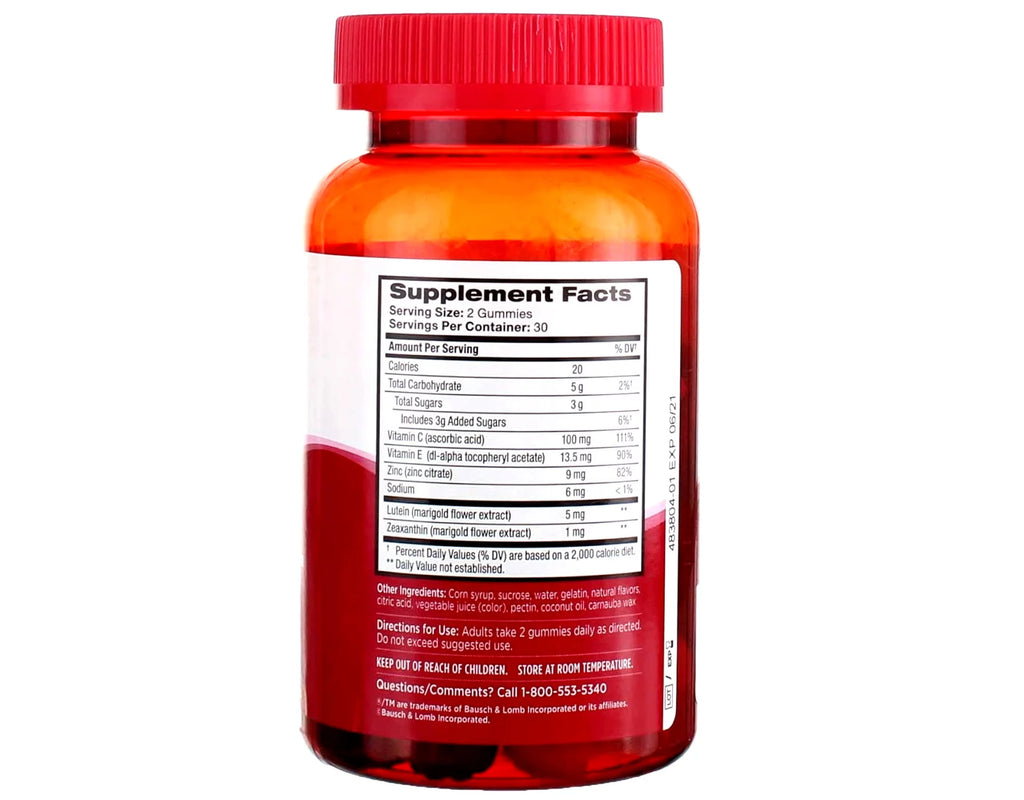 Eye Vitamin & Mineral Supplement Gummies with Lutein & Zeaxanthin, 60 Gummies, 4-Pack W862