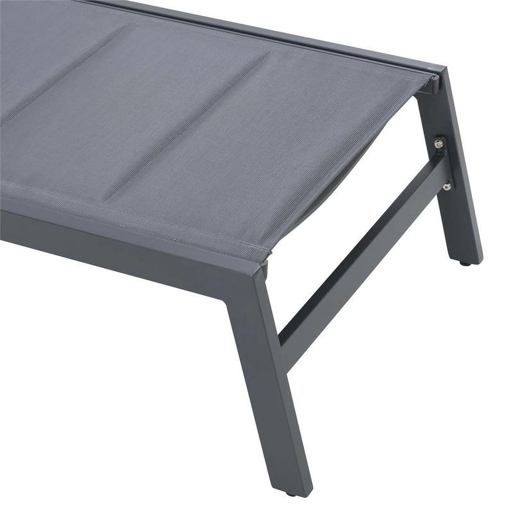 Gray Polyester Mesh Reclining Lounger U8110