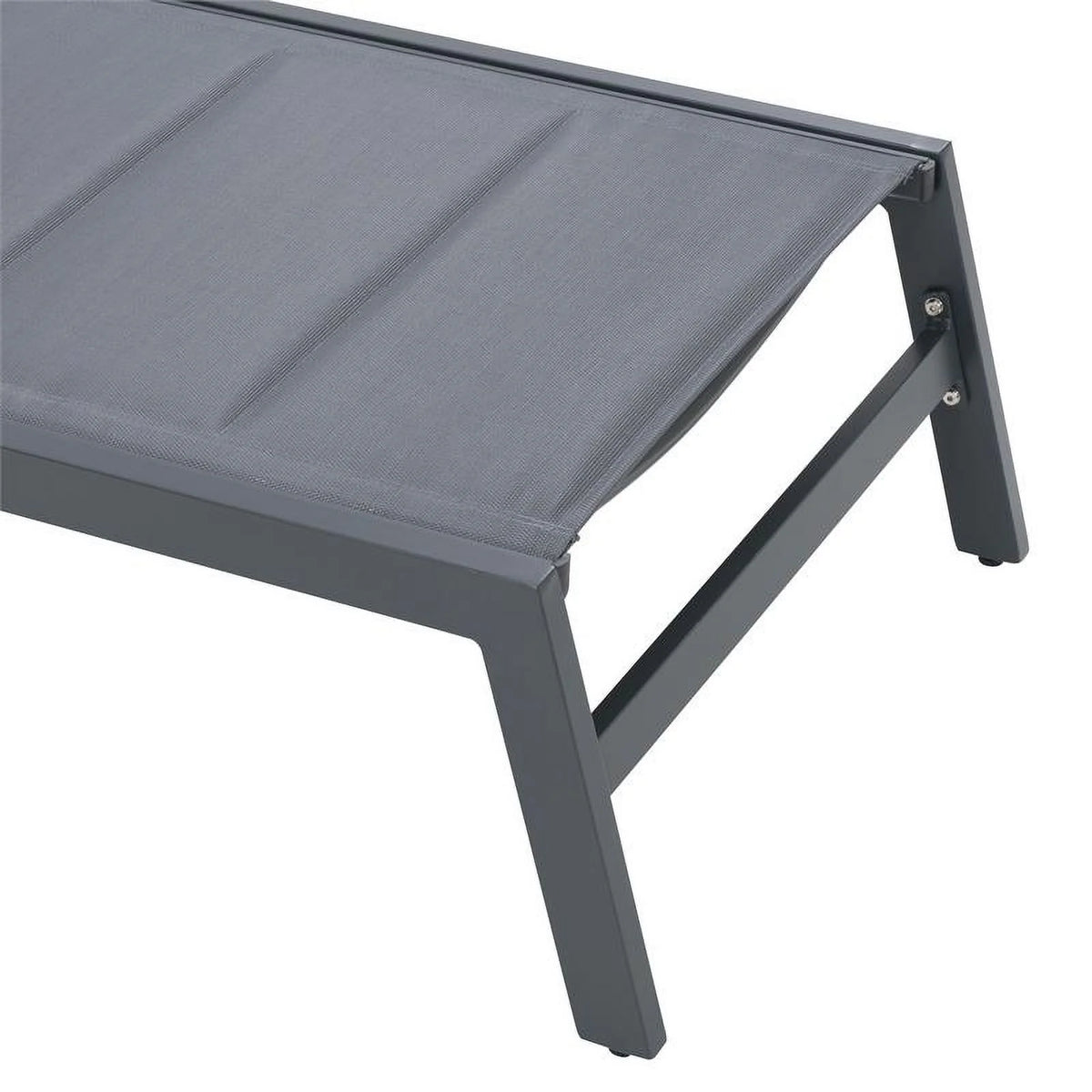 Gray Polyester Mesh Reclining Lounger U8110