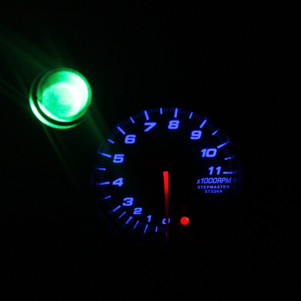 12V 3.75 Inch 11000 RPM Blue LED Tachometer Gauge Kit with Shift Light M9133
