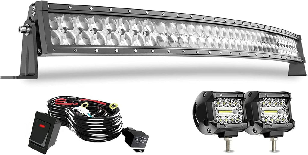 52 inch Curved LED Light Bar Kit with 4PCS Spot LED Pods Fog Lights P472693