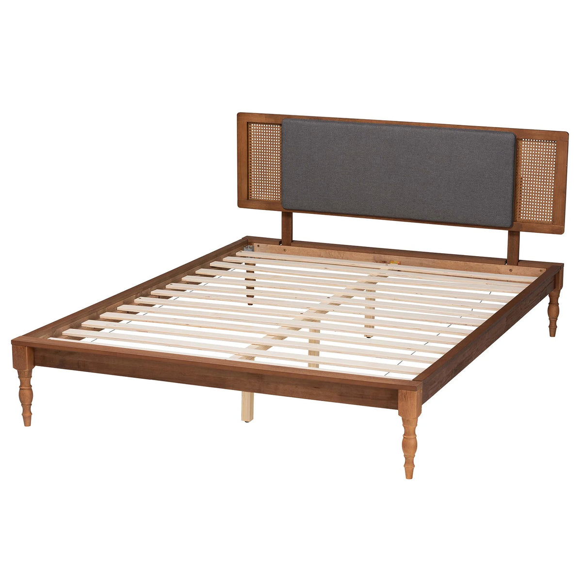 King Size Fabric Wood Platform Bed R565811