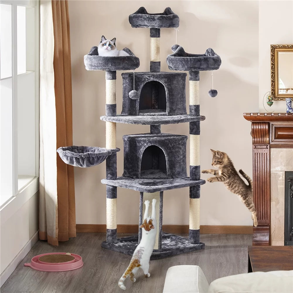 Large Dark Gray Cat Tree with Scratching Board X248773