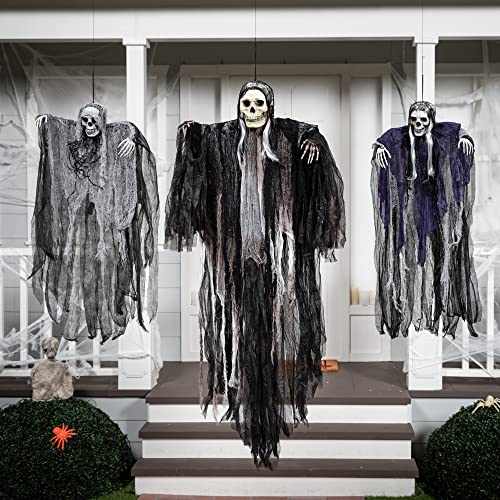 3 Pack Hanging Halloween Skeleton Ghosts Decorations E598