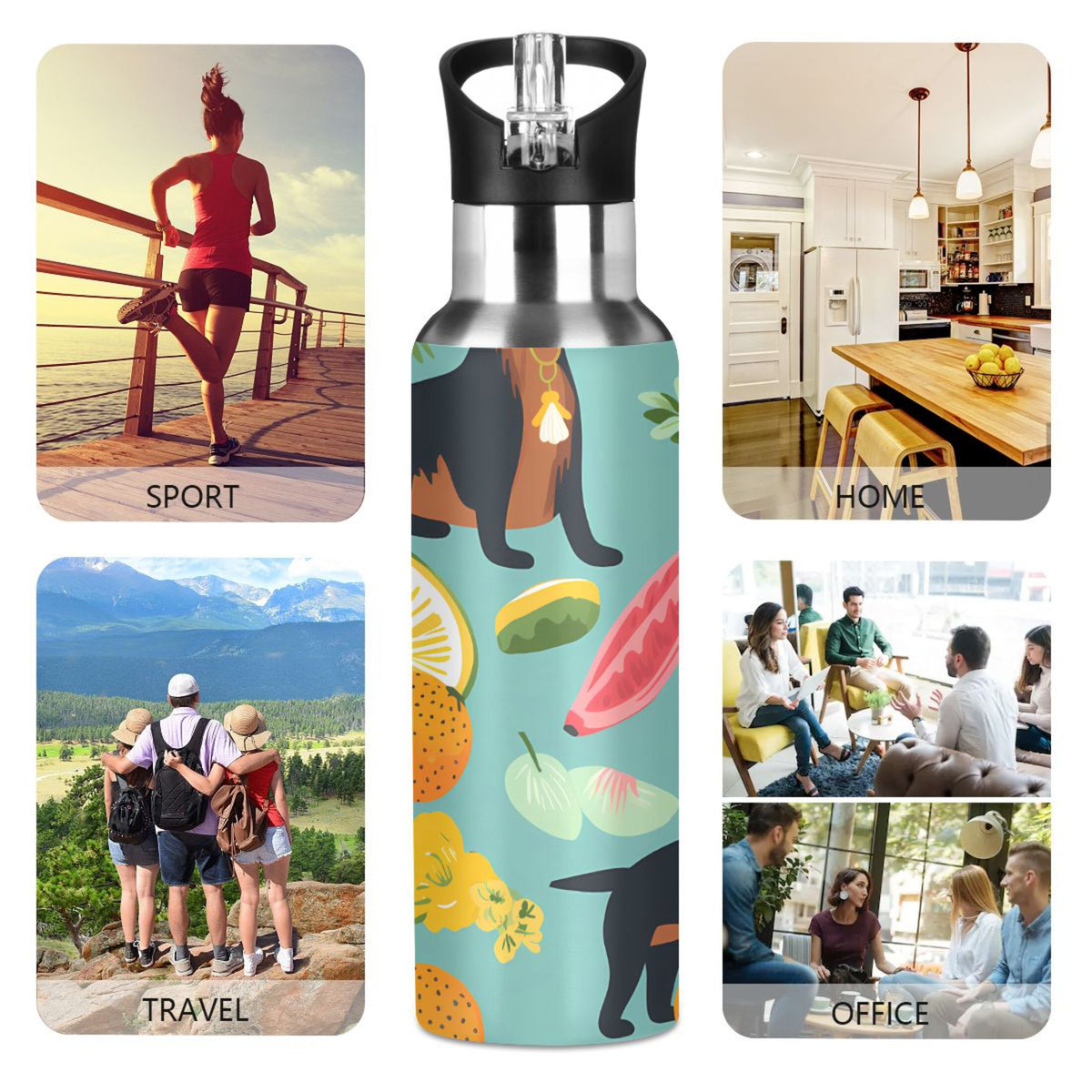 Insulated Stainless Steel Water Bottle with Straw Lid, 20 oz S4734