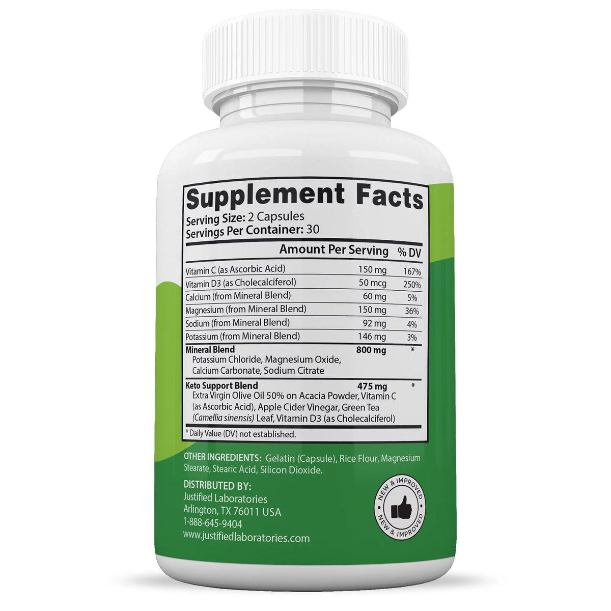 Keto ACV Pills 1275mg Dietary Supplement 180 Capsules F8443