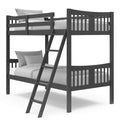 Gray Solid Hardwood Twin Bunk Bed with Ladder and Safety Rail L67524