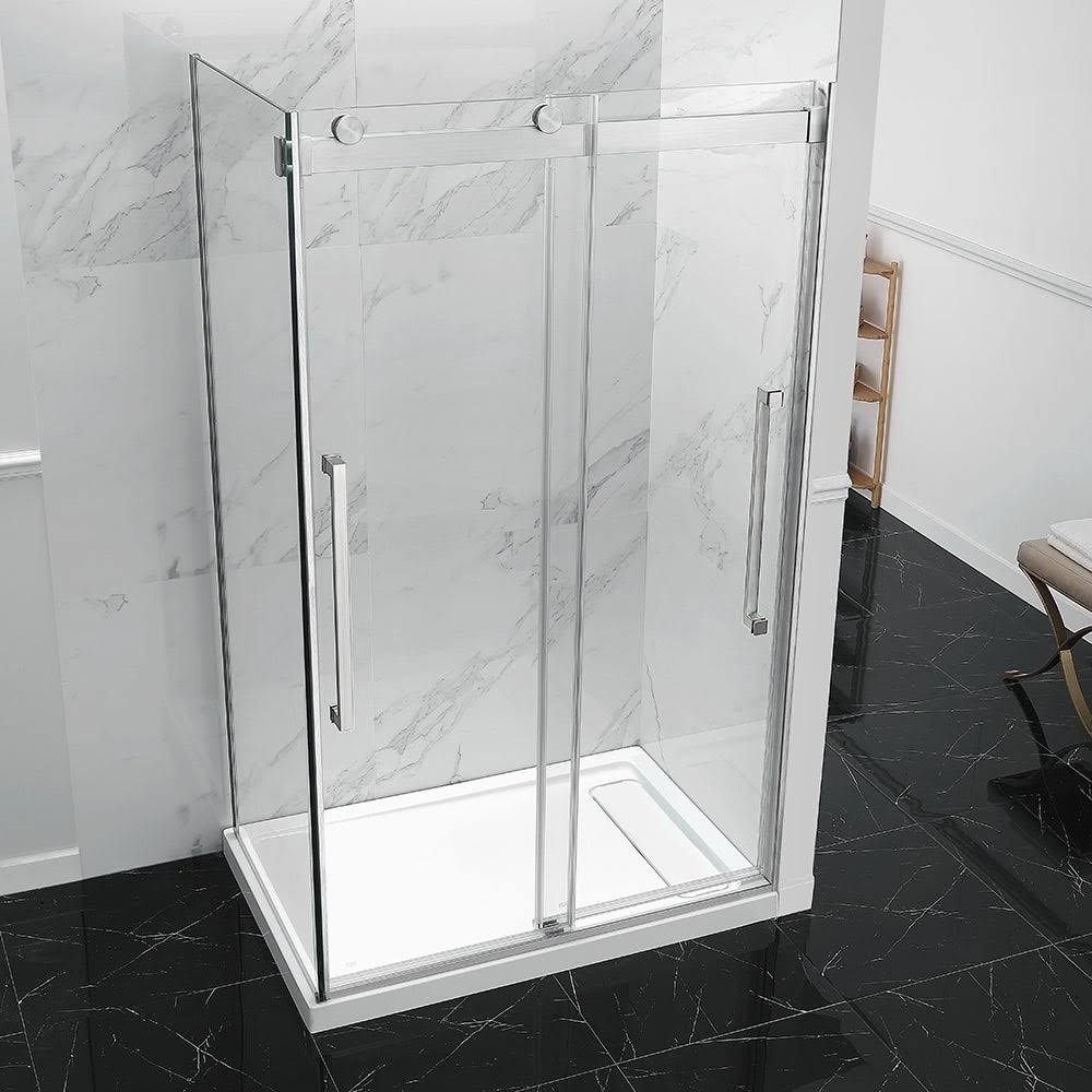 Frameless Sliding Shower Door with Side Panel S59158