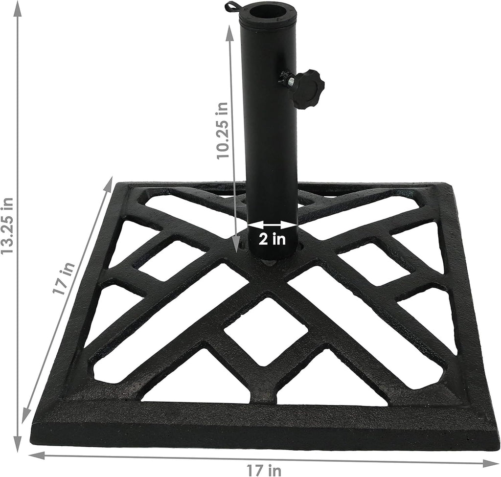 Cast Iron Heavy Duty 17-Inch Square Umbrella Base Stand Y986867