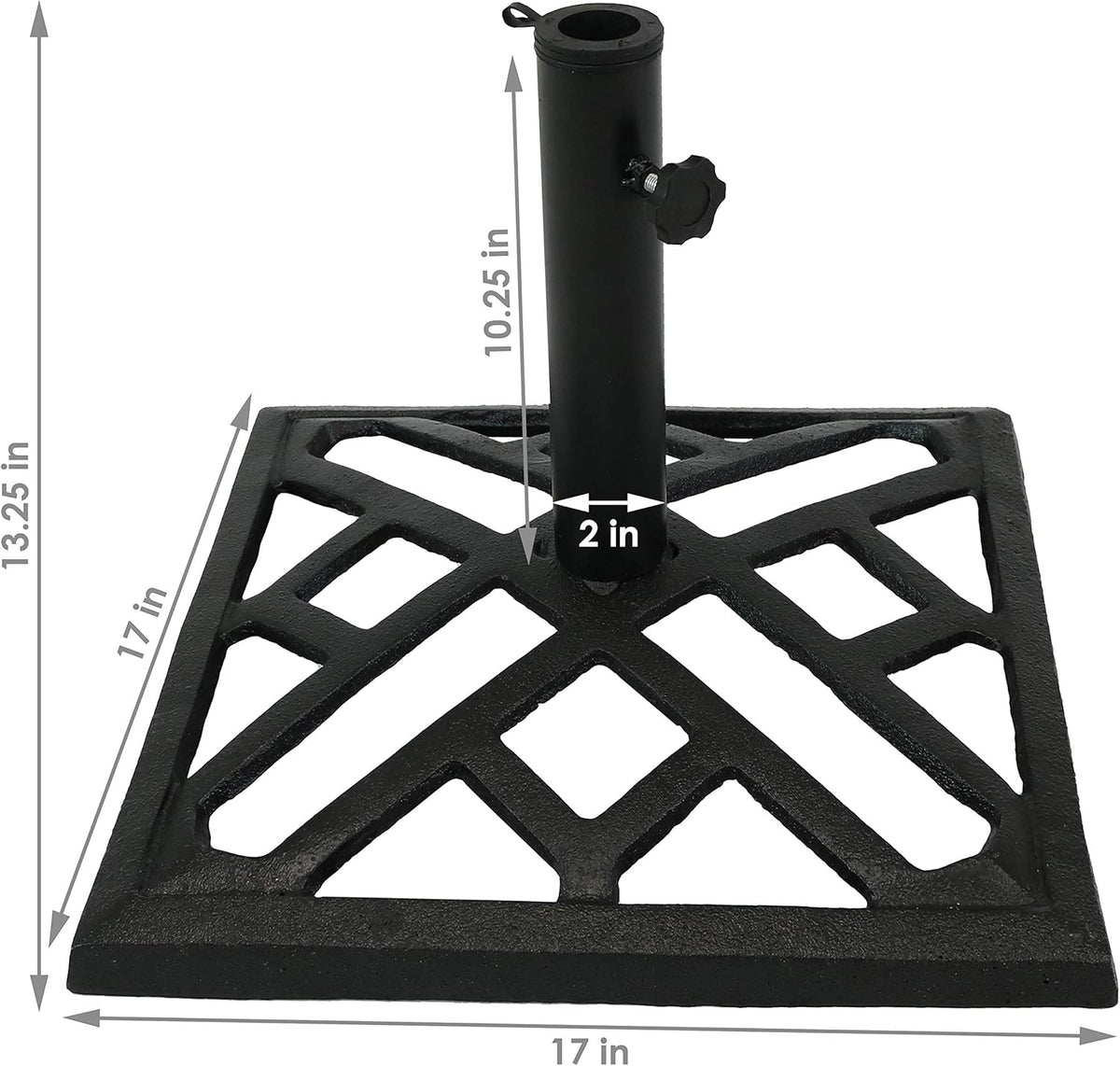 Cast Iron Heavy Duty 17-Inch Square Umbrella Base Stand Y986867