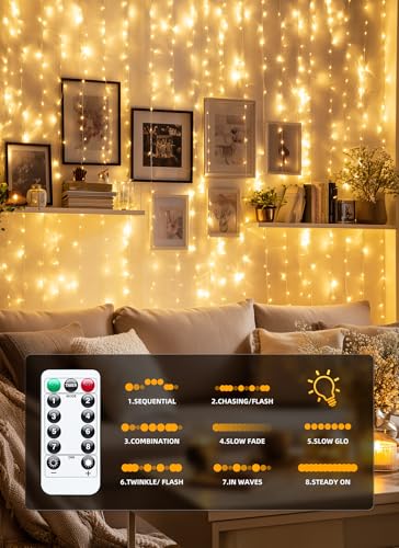 300 LED Blue Fairy Curtain Lights 9.8ft x 9.8ft 1 Pack C6642