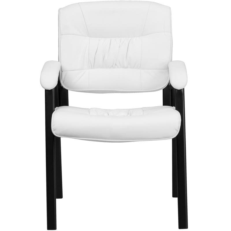 Brown Leather Executive Side Reception Chair with Black Frame L976224