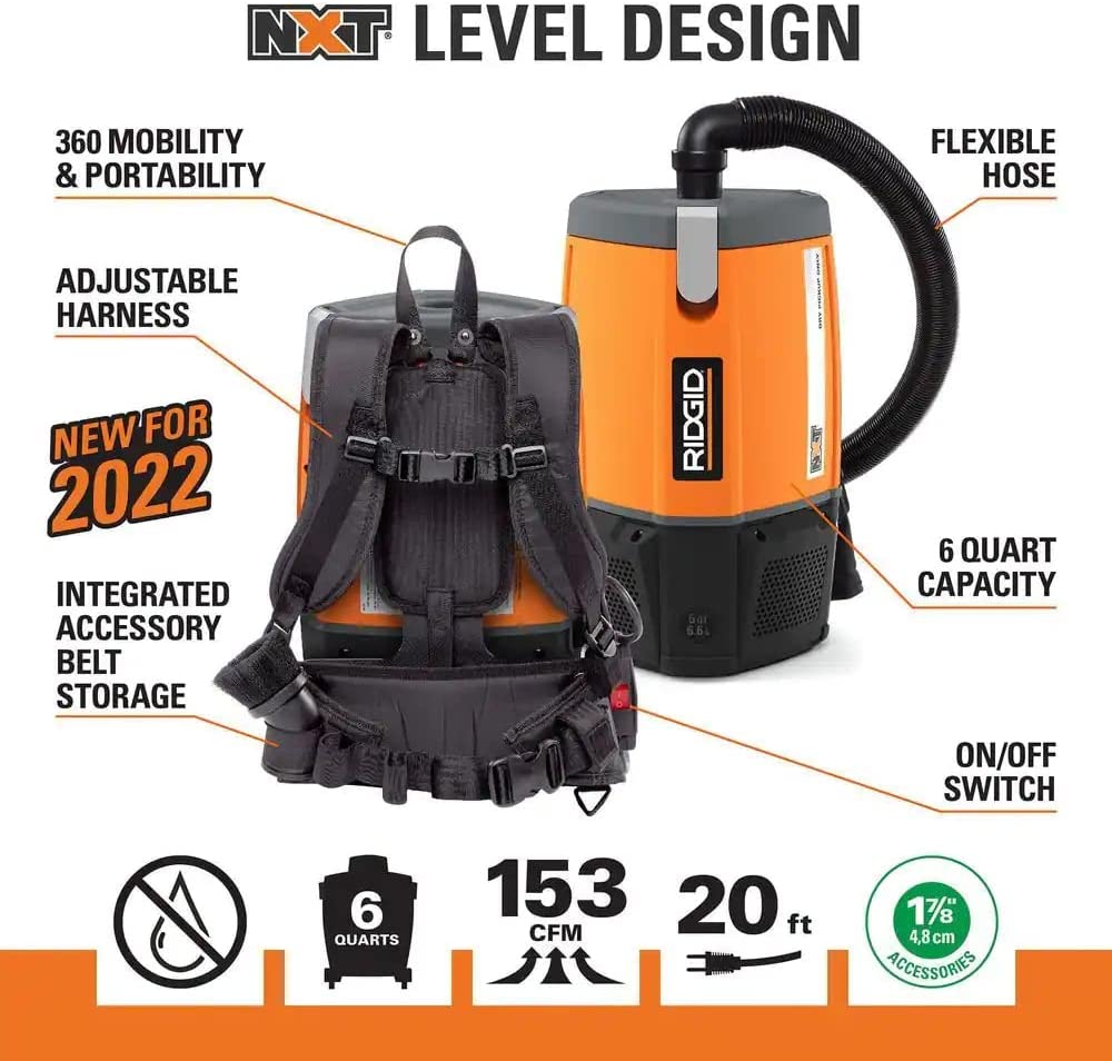 6 Qt. Backpack Vacuum Cleaner with Filters C776