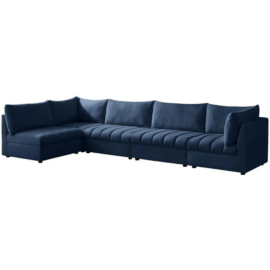 Navy Velvet Modular Sectional J4052