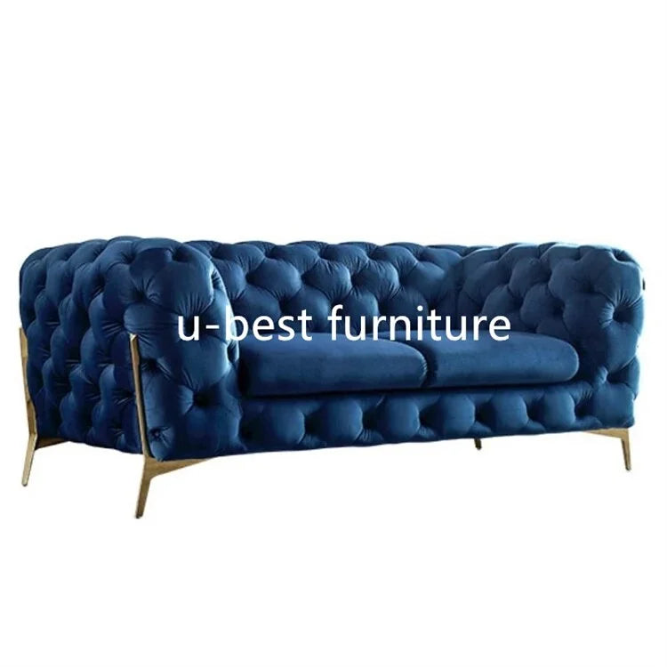 Velvet Tufted Sectional Sofa Set 4 Seat Z4918