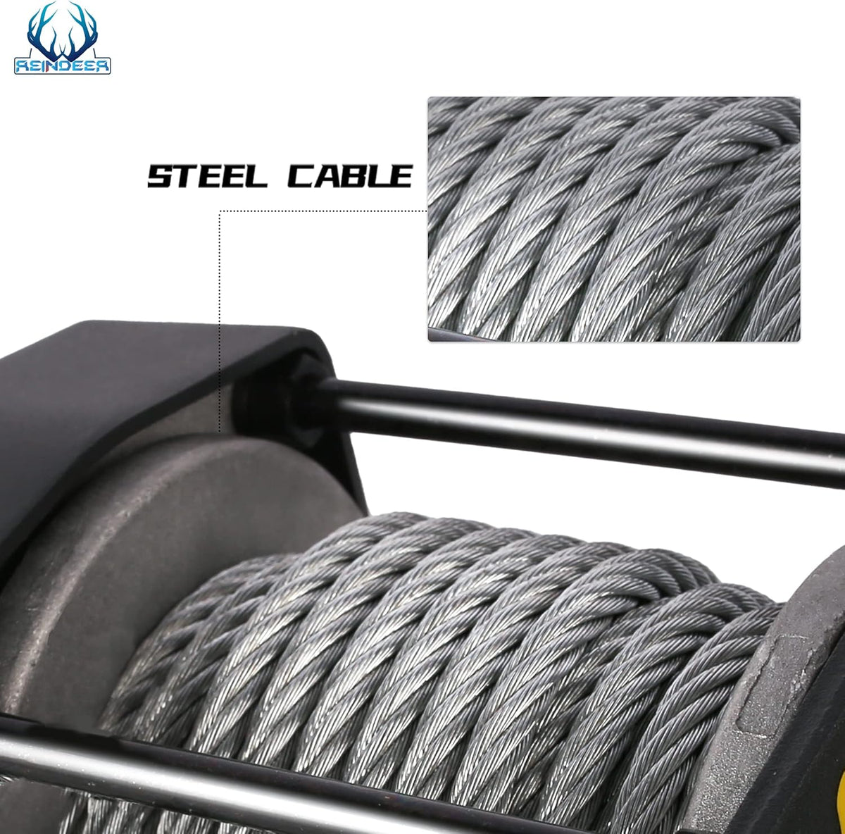 12V 3000 lb Electric Winch Kit with Steel Cable Wire Rope Waterproof IP67 Wireless Remotes S87175