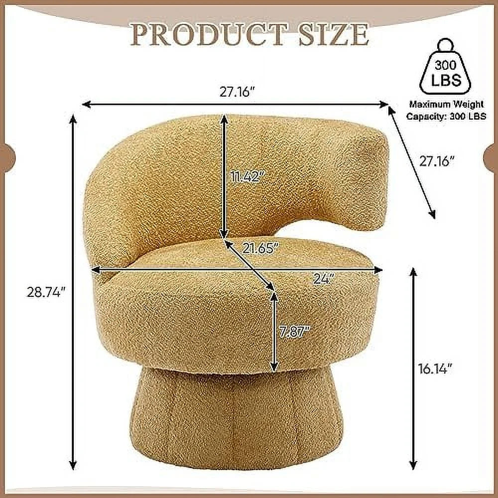 Velvet Swivel Barrel Chair with Gold Metal Base T275