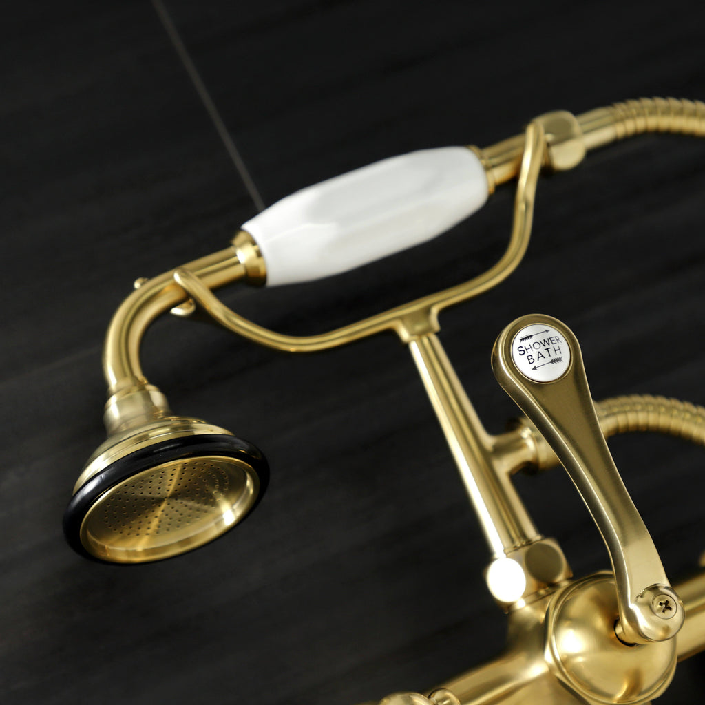 Matte Black Wall Mount Tub Faucet with Hand Shower F5913