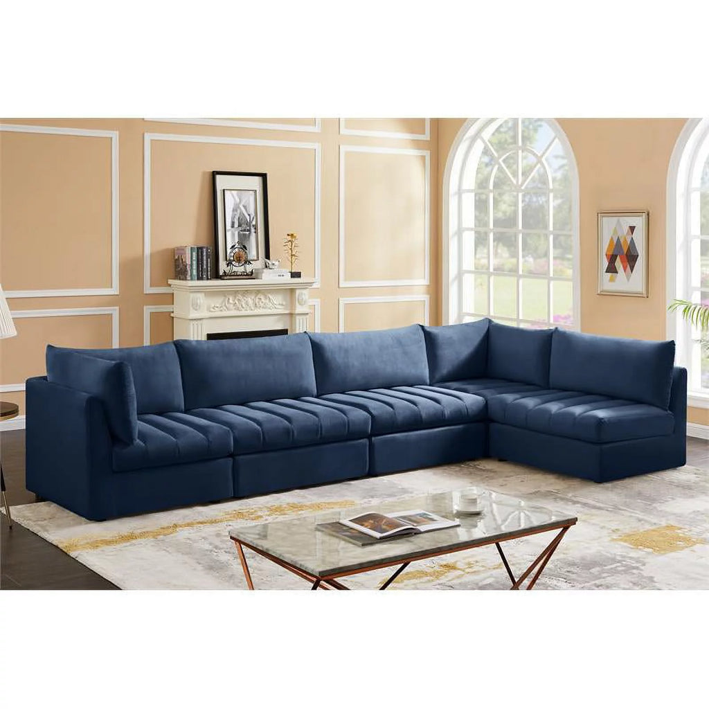 Navy Velvet Modular Sectional J4052