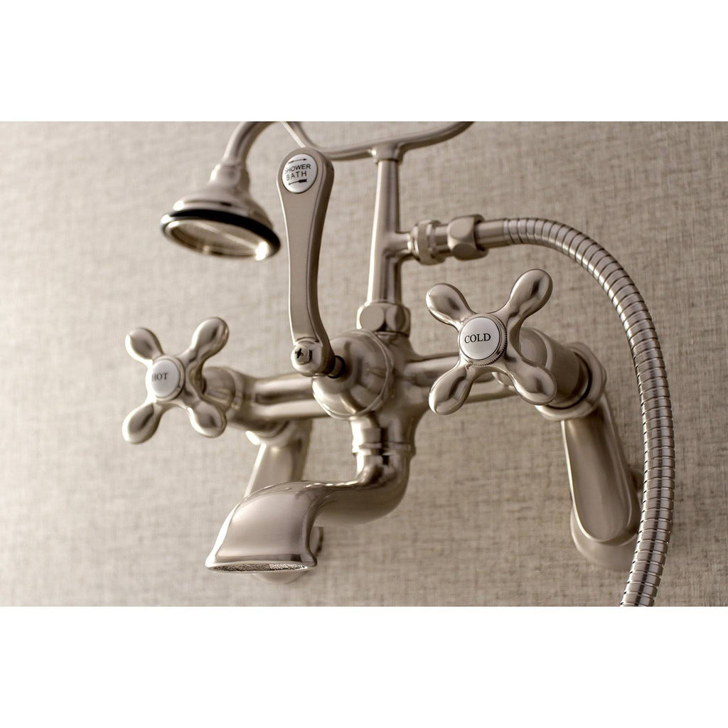 Matte Black Wall Mount Tub Faucet with Hand Shower F5913