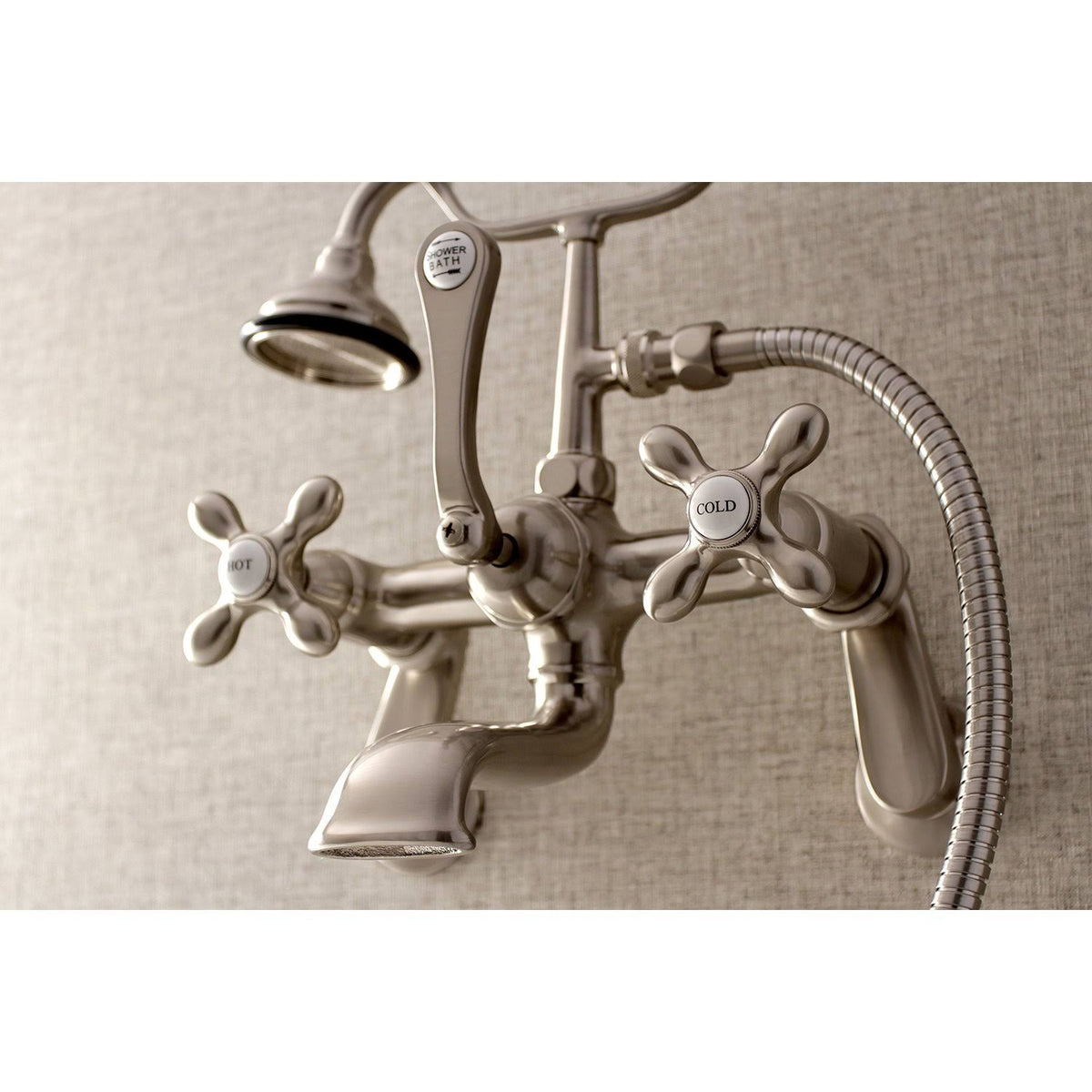 Matte Black Wall Mount Tub Faucet with Hand Shower F5913
