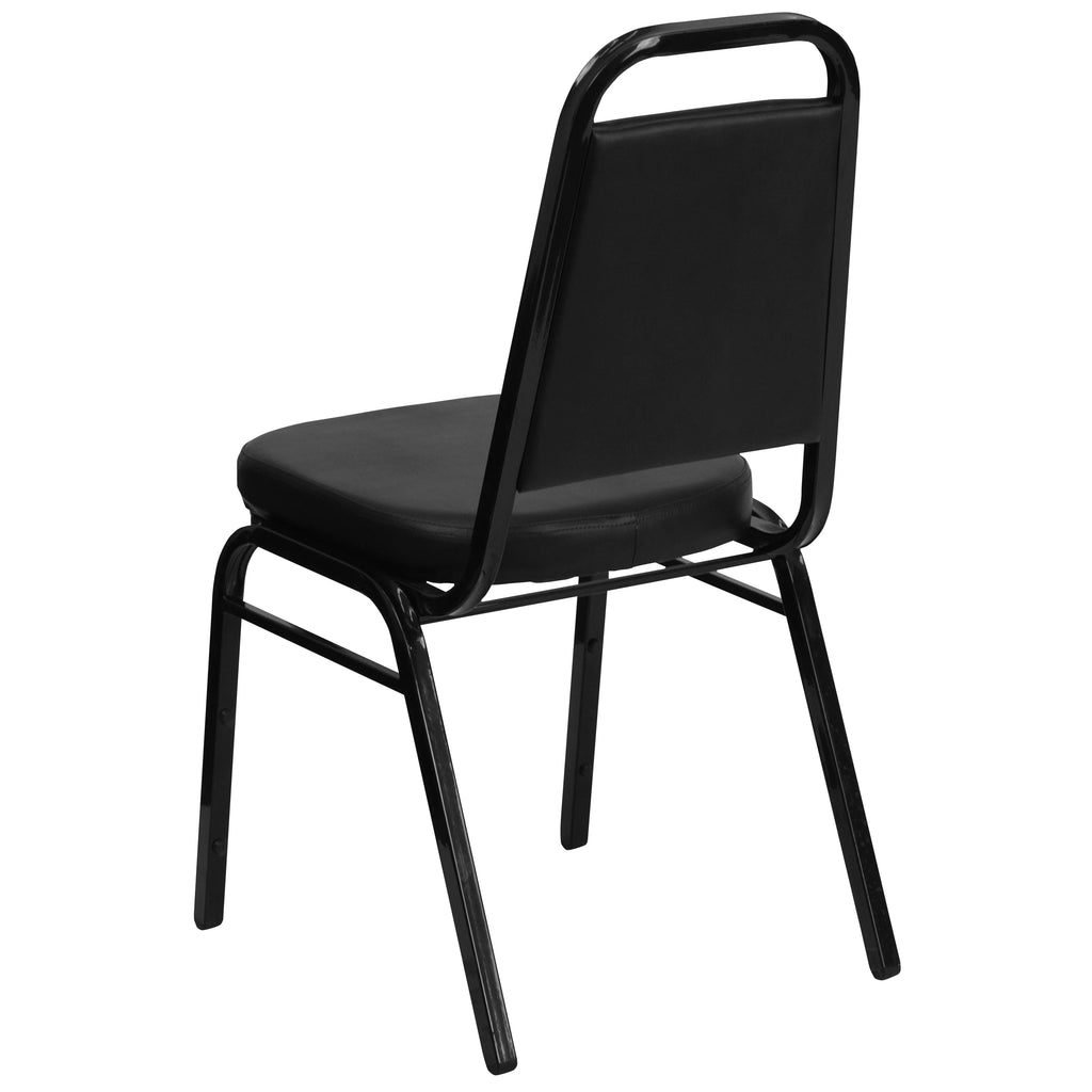 4 Pack Black Vinyl Stacking Banquet Chair Y885538