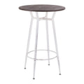 Vintage White Round Bar Table with Espresso Bamboo C487316