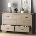 White 6 Drawer Wood Dresser with Metal Handle J39932