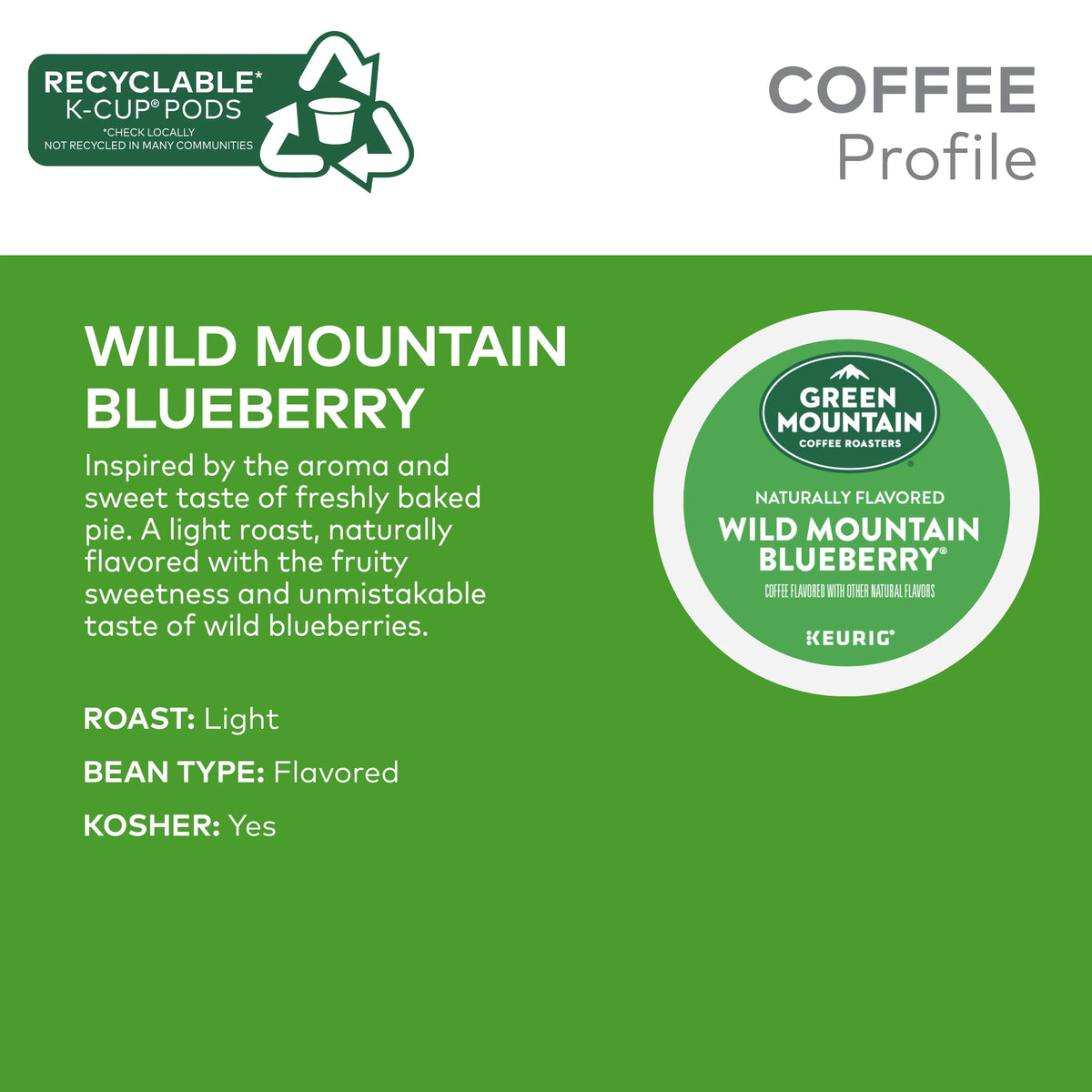 Light Roast Blueberry Coffee Pods 24 Count Y9353