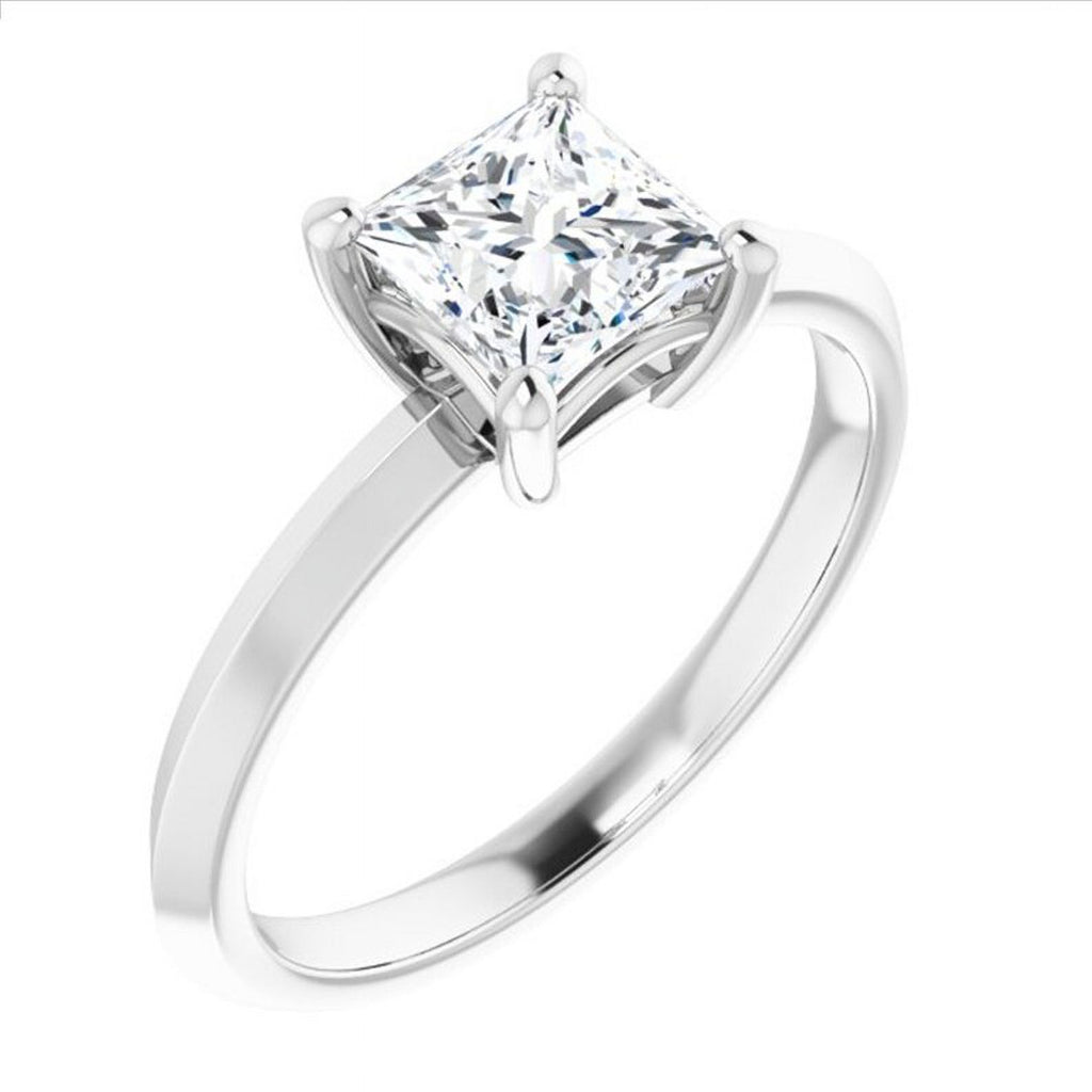 Moissanite Princess Cut Solitaire Ring R3627