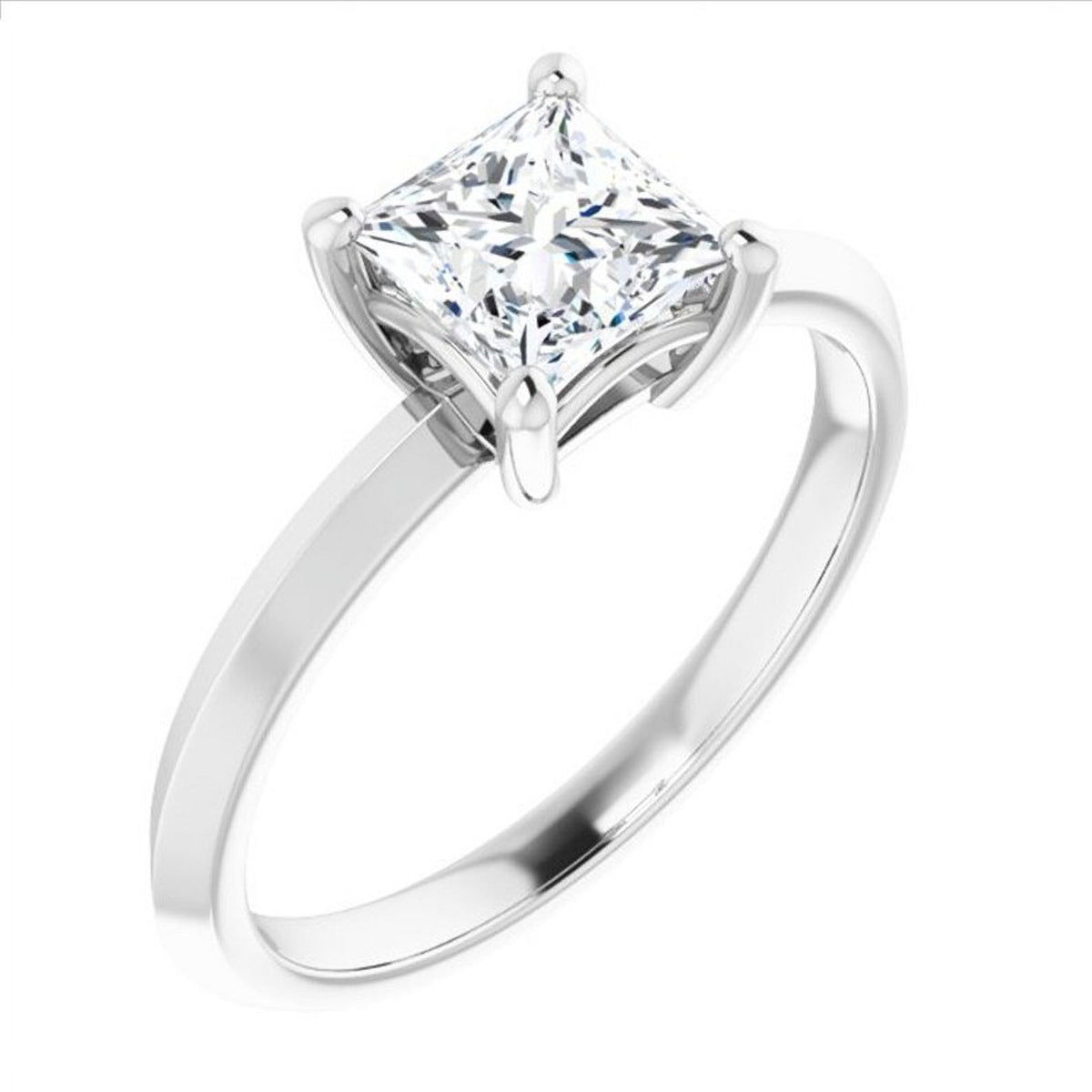 Moissanite Princess Cut Solitaire Ring R3627