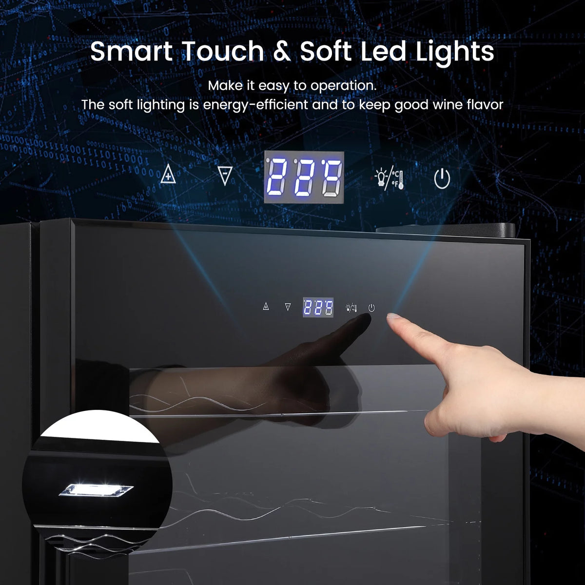 24-Bottle Wine Cooler Refrigerator with Glass Door B9872