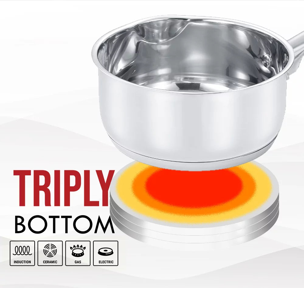 2 Quart Stainless Steel Saucepan with Vented Glass Lid X320