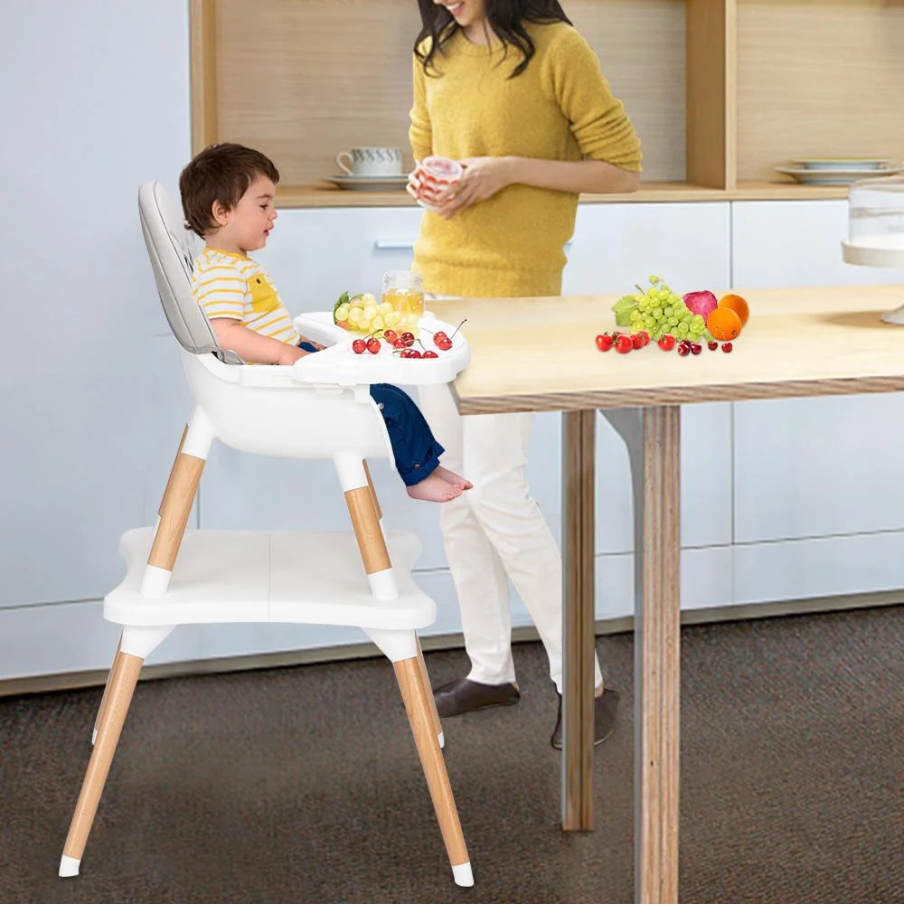 Wooden Gray Convertible High Chair O5247