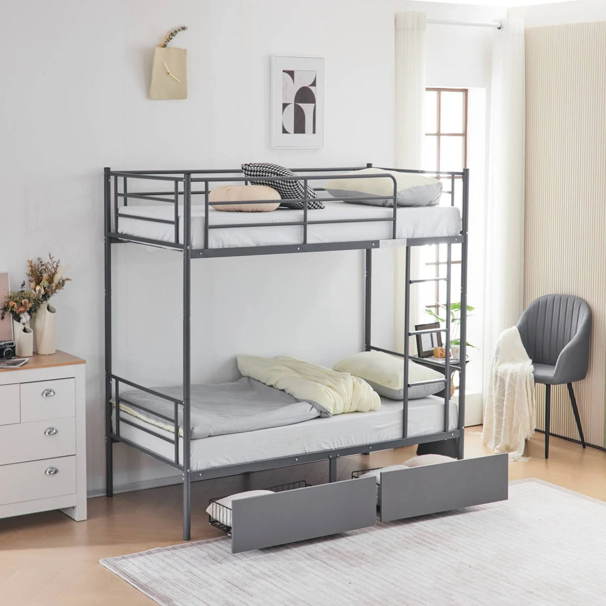 Twin over Twin Steel Bunk Beds Z705882