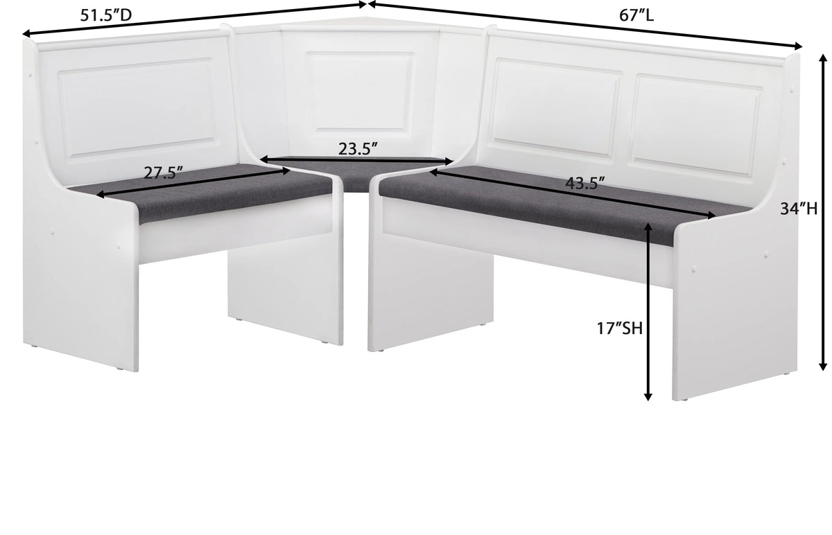 3-Piece Upholstered Dining Nook Set V682528