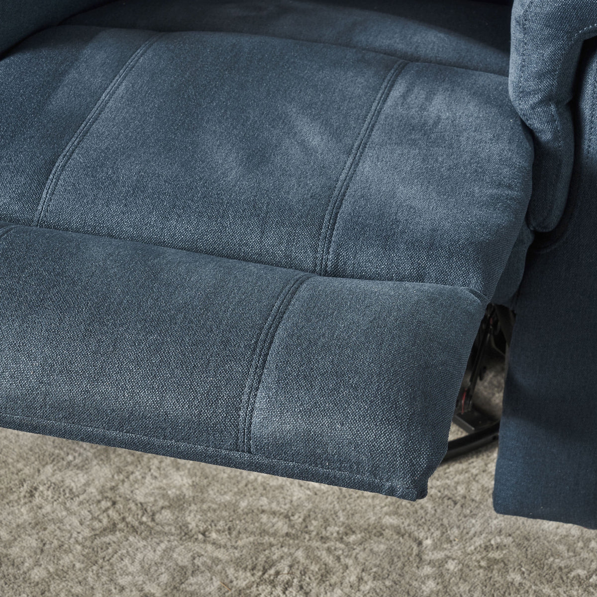 Navy Blue Fabric Tufted Swivel Glider Recliner U3341