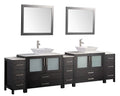 108 in. Double Sink Vanity Cabinet with Ceramic Vessel Sink & Mirror L366078