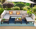6-Piece Patio Conversation Set Outdoor Sofa with Cushions B8037