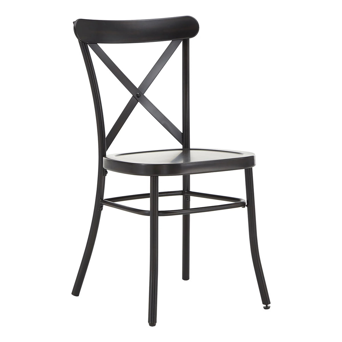 Antique Black Metal Dining Chairs Set of Two U473