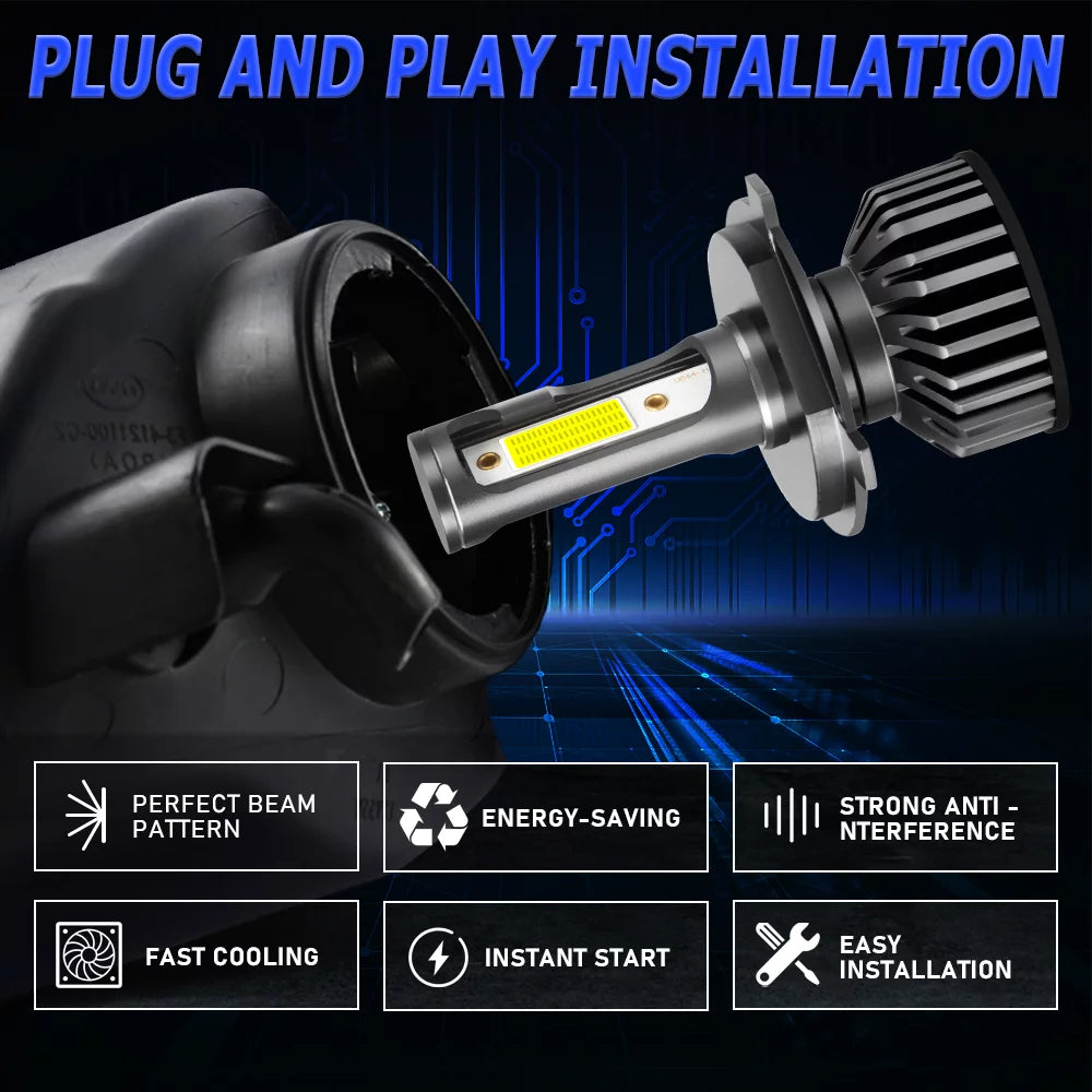 H4/9003/HB2 LED Bulb 6500K Cool White IP68 Waterproof Pack of 2 B401423