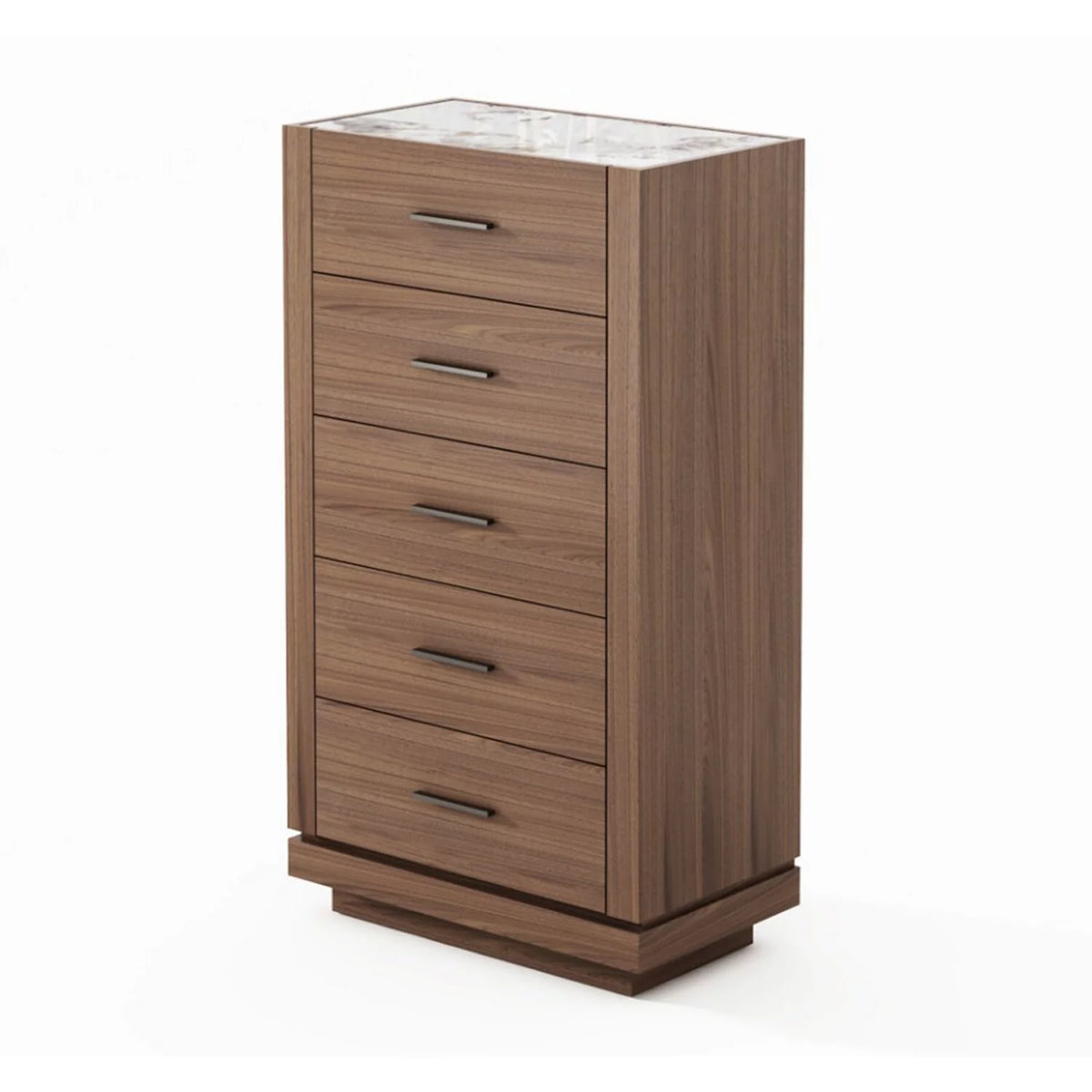 Walnut Brown 5 Drawer Wood Dresser A94063