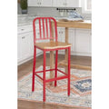 Red Solid Wood Bar Stool Z76568