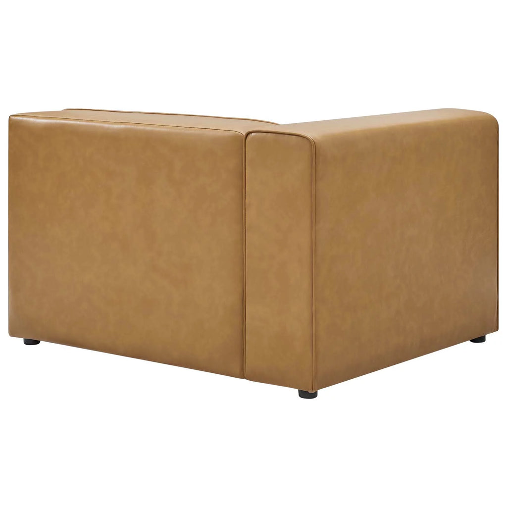 Tan Vegan Leather 7-Piece Sectional Sofa N324032