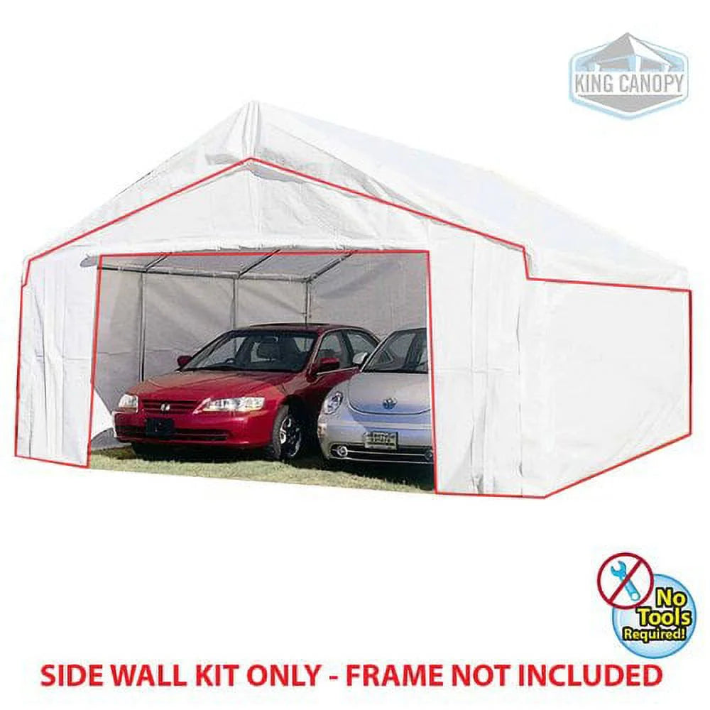 18 ft x 20 ft Carport Canopy Sidewall Kit with Flaps O36997