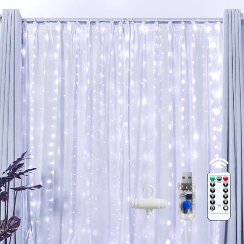 300 LED Blue Fairy Curtain Lights 9.8ft x 9.8ft 1 Pack C6642