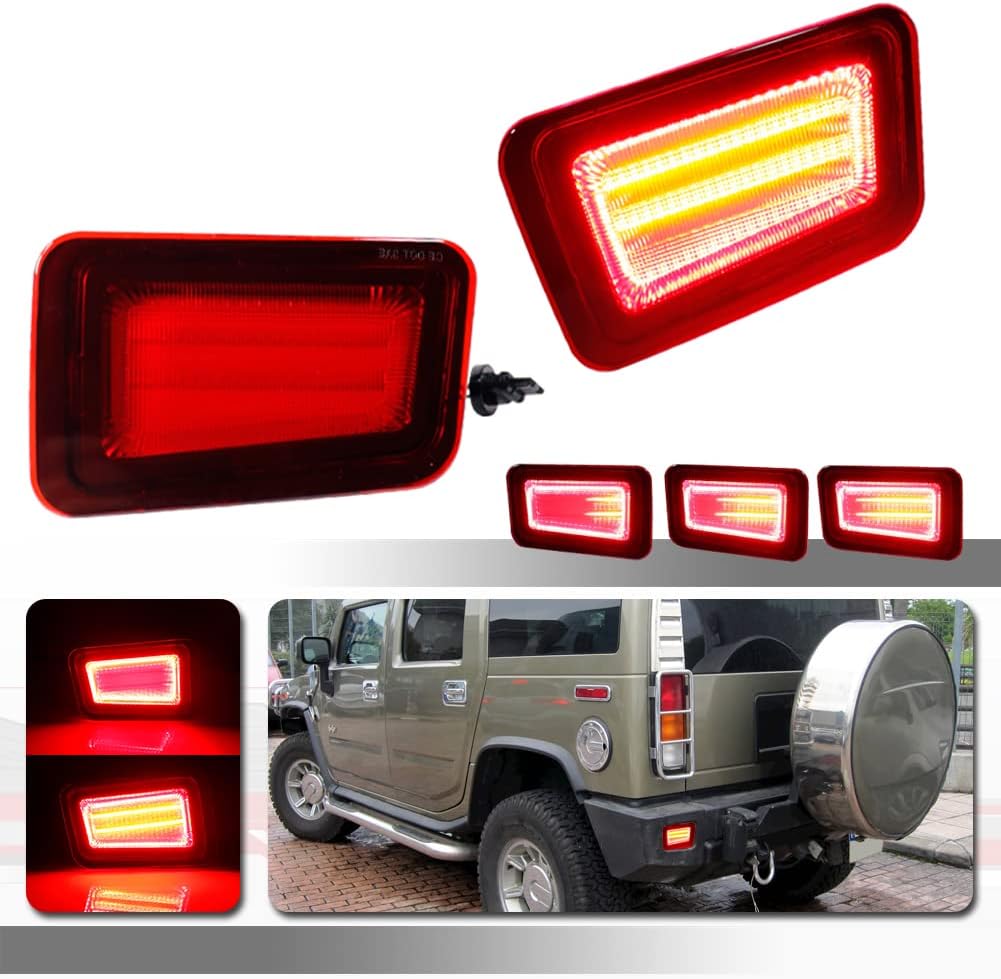 Red Lens Rear Bumper Reflectors Tail Light Housings Pack of 2 Y230076