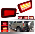Red Lens Rear Bumper Reflectors Tail Light Housings Pack of 2 Y230076